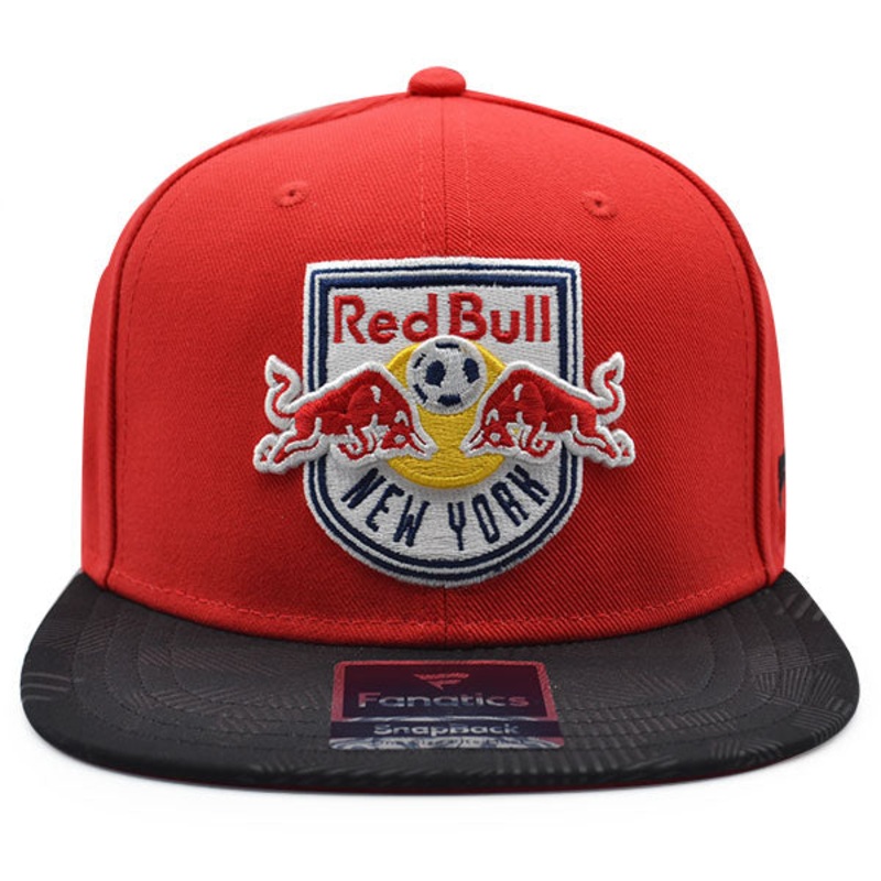 New York Red Bulls Fanatics MLS Visor Mark Snapback Adjustable Hat – Red/Black