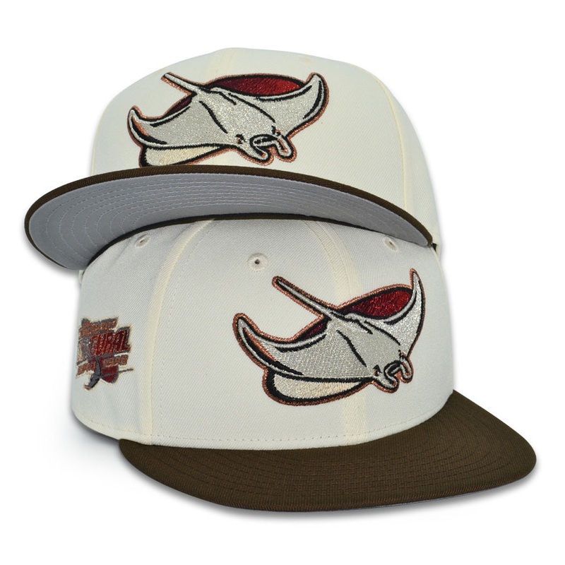 Tampa Bay Devil Rays “CROCODILE HUNTER 2.0” Exclusive New Era 59Fifty Fitted Hat – Chrome/Walnut 6 7/8