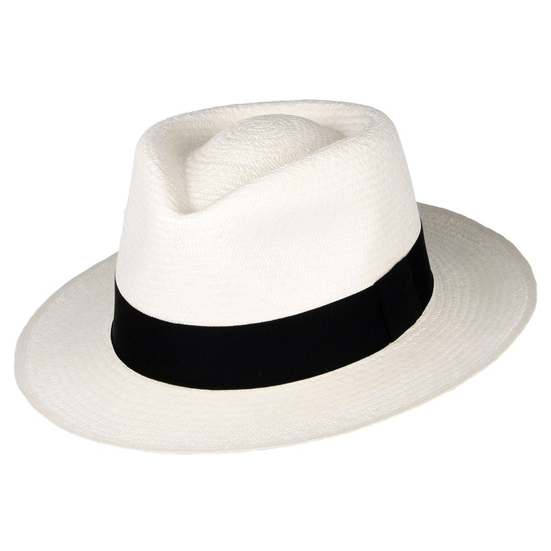 Jaxon & James C-Crown Panama Fedora Hat – Bleach 55