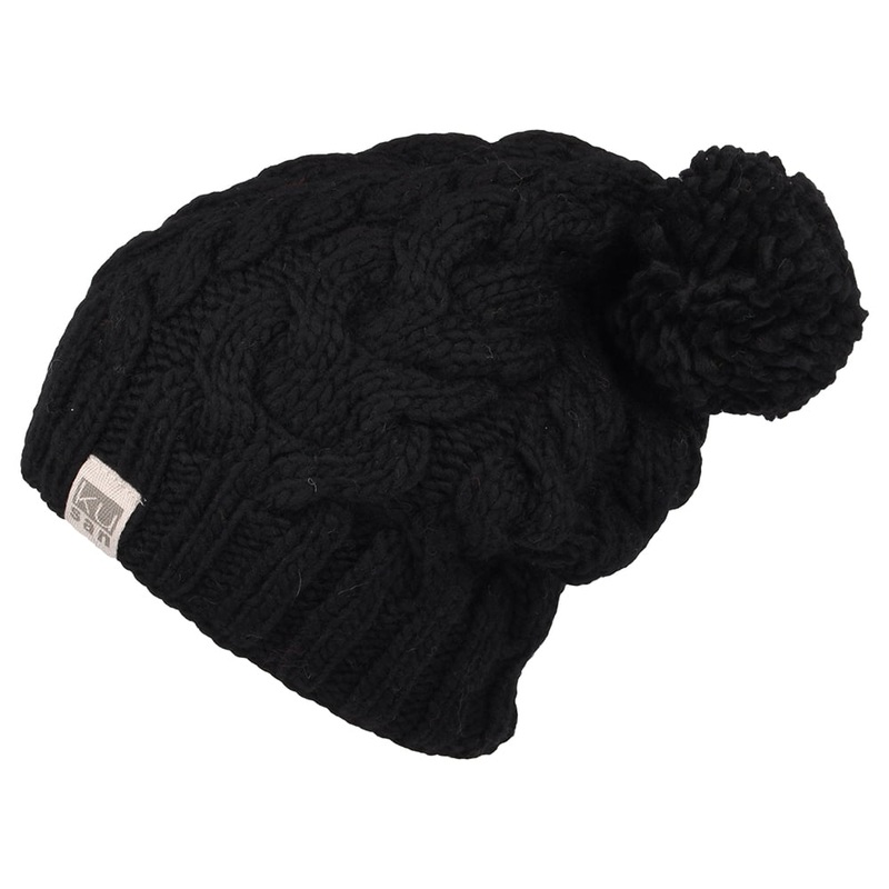 Kusan Oversized Bobble Hat – Black 1-Size
