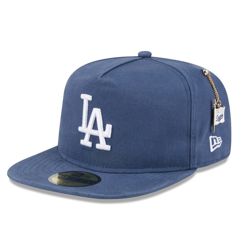 Los Angeles Dodgers 59FIFTY Championship Side Flag A-Frame Blue Cap 7
