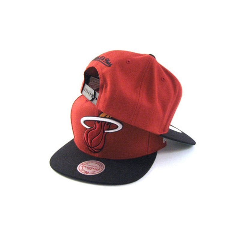 Miami Heat Mitchell and Ness Oversized Logo Snapback Hat (TEAM COLORS) One Size