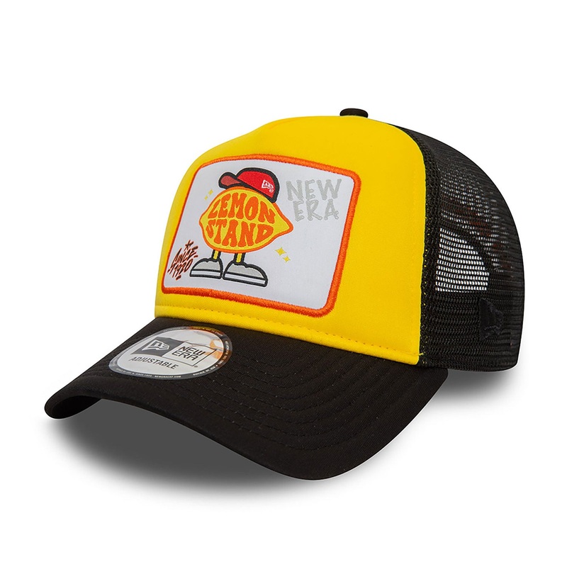New Era Lemon Stand Patch Yellow Trucker Cap One Size