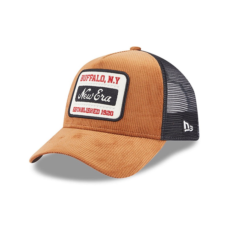 New Era Trucker Cord Camel Cap One Size